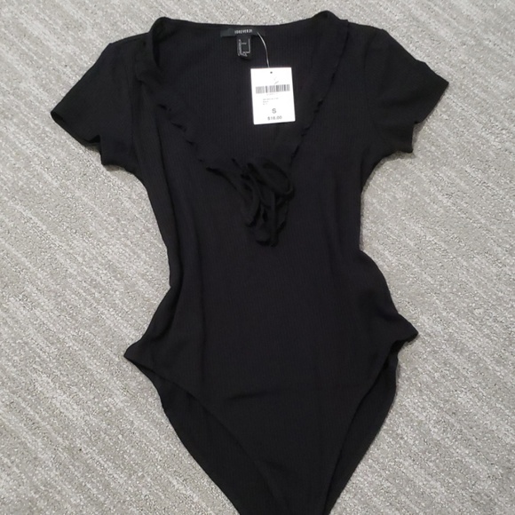 Black V neck body suit - Picture 4 of 5
